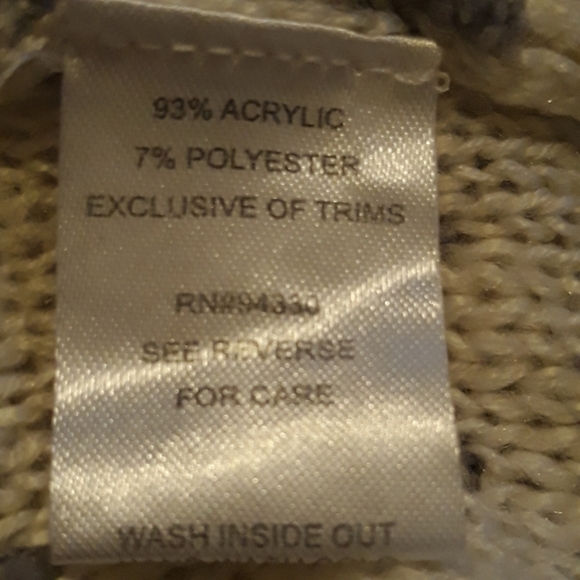 Freshman women's Long-Sleeve ivory Knit Sweater Size Small - Picture 8 of 10